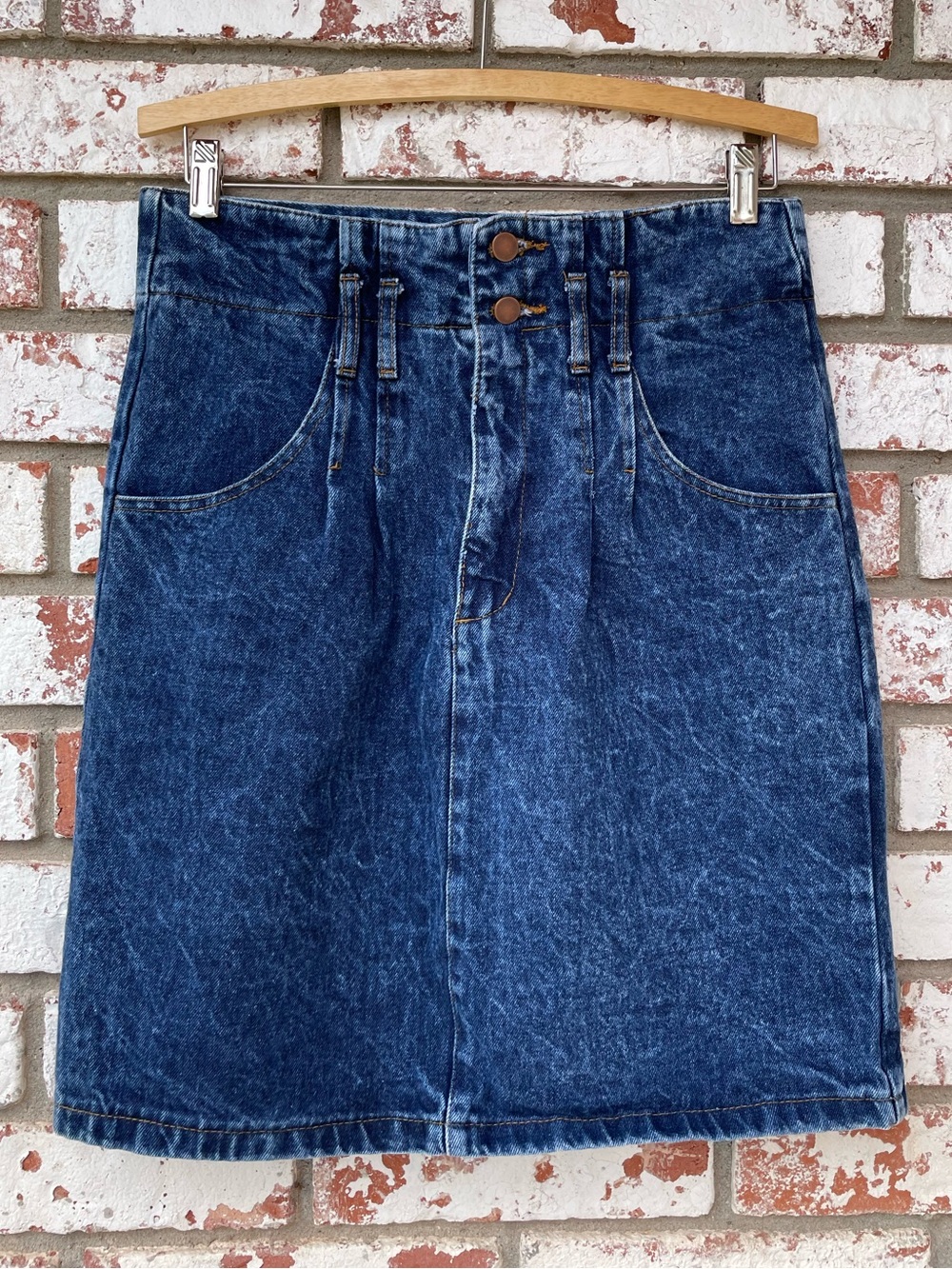 Fragile | Vintage 80s Denim Midi Skirt